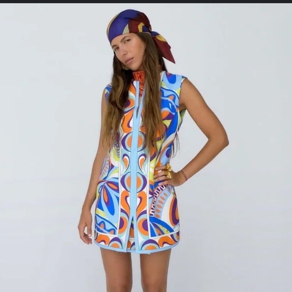 ZARA Retro geometric mini dress - Picture 3 of 9